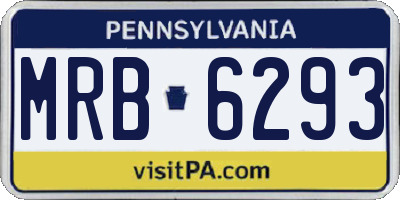 PA license plate MRB6293