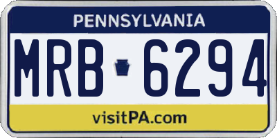 PA license plate MRB6294