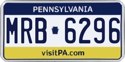 PA license plate MRB6296