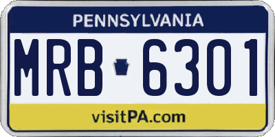 PA license plate MRB6301