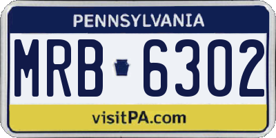 PA license plate MRB6302