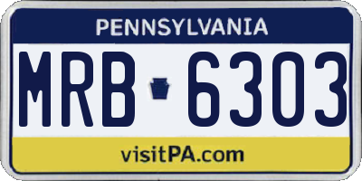 PA license plate MRB6303