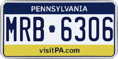 PA license plate MRB6306