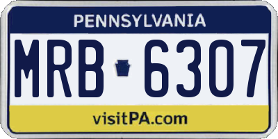 PA license plate MRB6307