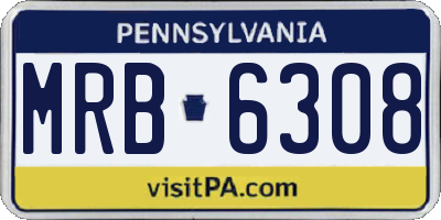 PA license plate MRB6308