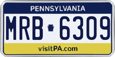 PA license plate MRB6309