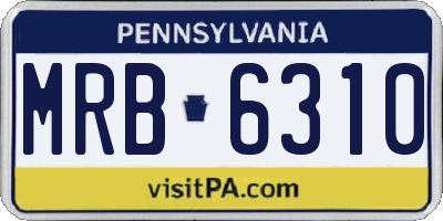 PA license plate MRB6310