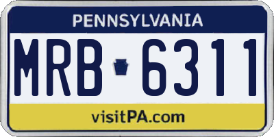 PA license plate MRB6311
