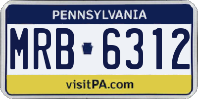 PA license plate MRB6312