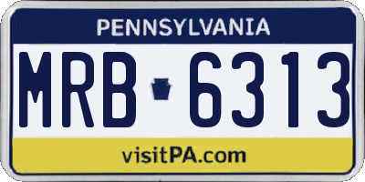 PA license plate MRB6313