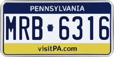 PA license plate MRB6316