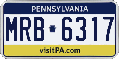 PA license plate MRB6317