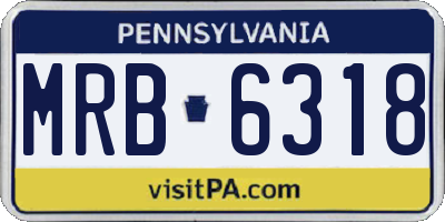 PA license plate MRB6318