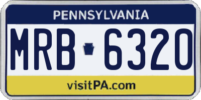 PA license plate MRB6320