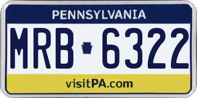 PA license plate MRB6322