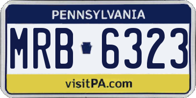 PA license plate MRB6323
