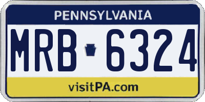 PA license plate MRB6324