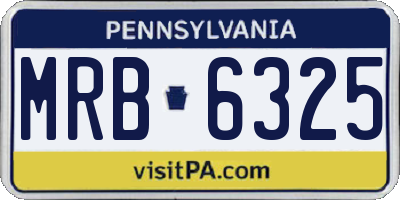 PA license plate MRB6325