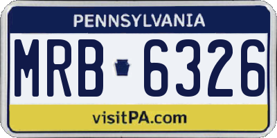 PA license plate MRB6326