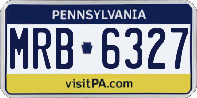 PA license plate MRB6327