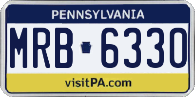 PA license plate MRB6330