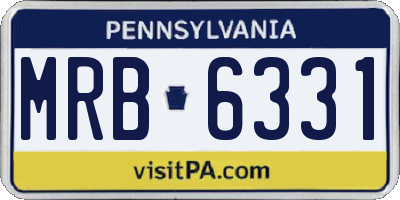 PA license plate MRB6331