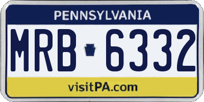 PA license plate MRB6332