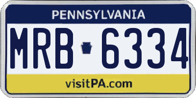 PA license plate MRB6334