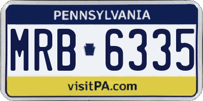 PA license plate MRB6335