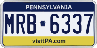 PA license plate MRB6337