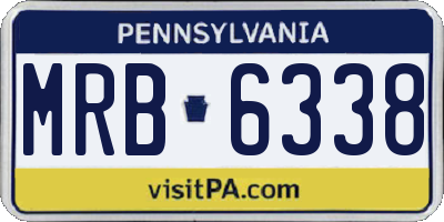 PA license plate MRB6338