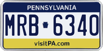 PA license plate MRB6340