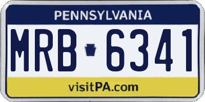PA license plate MRB6341