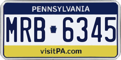 PA license plate MRB6345