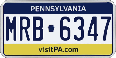 PA license plate MRB6347
