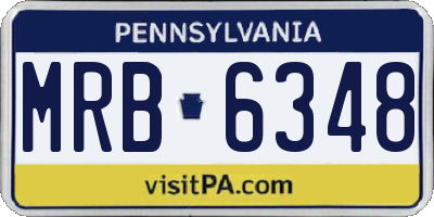 PA license plate MRB6348
