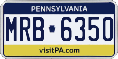 PA license plate MRB6350