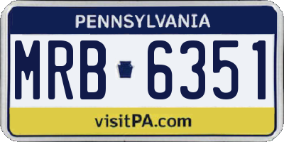 PA license plate MRB6351