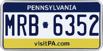 PA license plate MRB6352