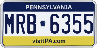 PA license plate MRB6355