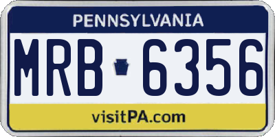 PA license plate MRB6356
