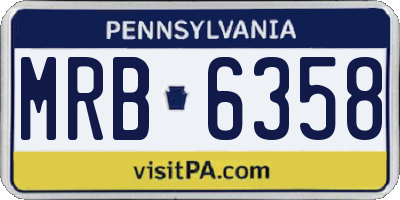 PA license plate MRB6358