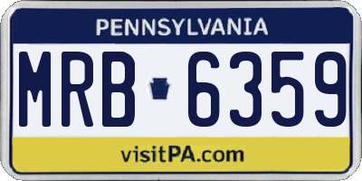 PA license plate MRB6359