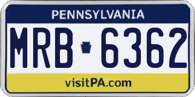 PA license plate MRB6362