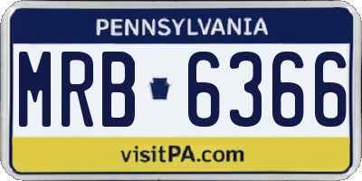 PA license plate MRB6366