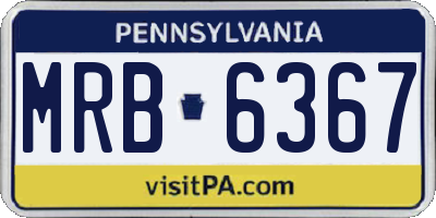 PA license plate MRB6367