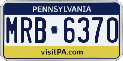 PA license plate MRB6370