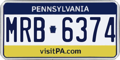 PA license plate MRB6374