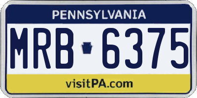 PA license plate MRB6375