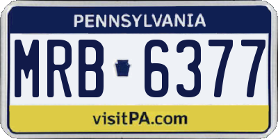 PA license plate MRB6377